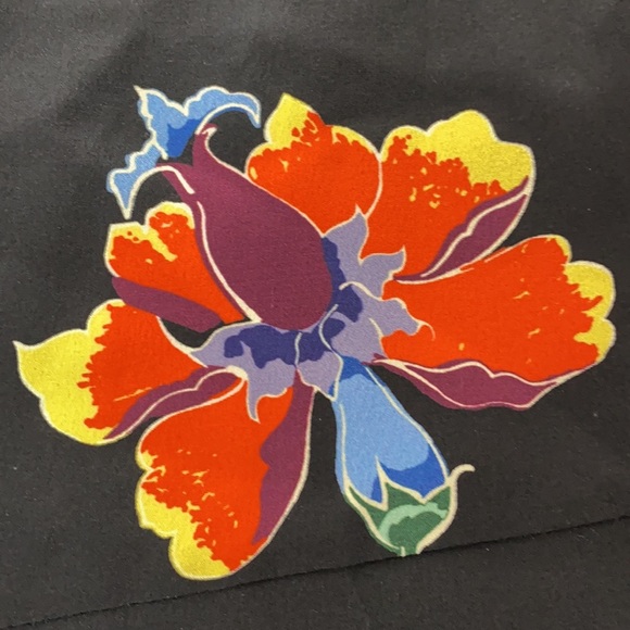 TIBI black hummingbird floral fall midi asymmetrical  fashion skirt 0 - Picture 5 of 9